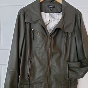 Faux leather moto jacket